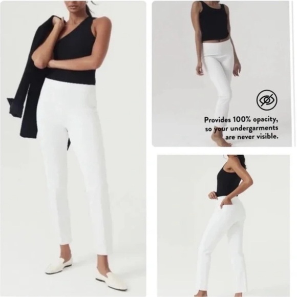 SPANX Pants - Spanx On-the-go White Ankle Slim Straight Pants